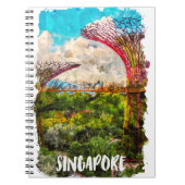 Stijlvolle Singapore Azië Waterverf reizen Notitieboek (Voorkant)