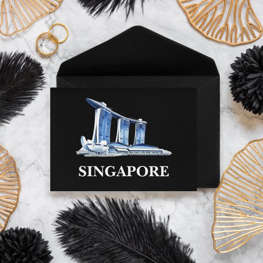 Stijlvolle Singapore Travel Briefkaart