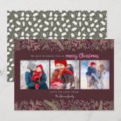 Stijlvolle sinus groene donkerrode bomen kerst feestdagenkaart (Voorkant / Achterkant)