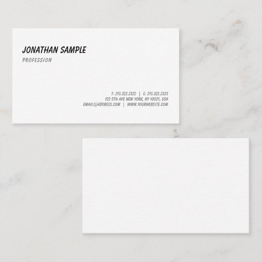 Stijlvolle Sjabloon bovenaan in Elegant Calligrafi Visitekaartje (Voorkant / Achterkant)