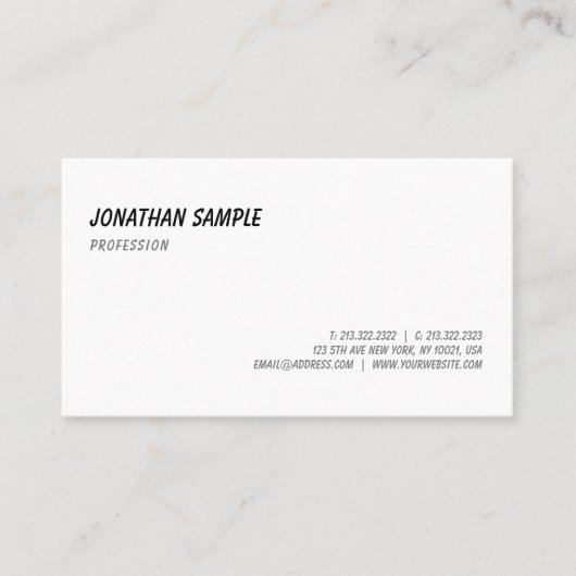 Stijlvolle Sjabloon bovenaan in Elegant Calligrafi Visitekaartje (Voorkant)