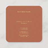 Stijlvolle Sjabloon met monogram Luxury Premium Pe Vierkante Visitekaartje (Achterkant)