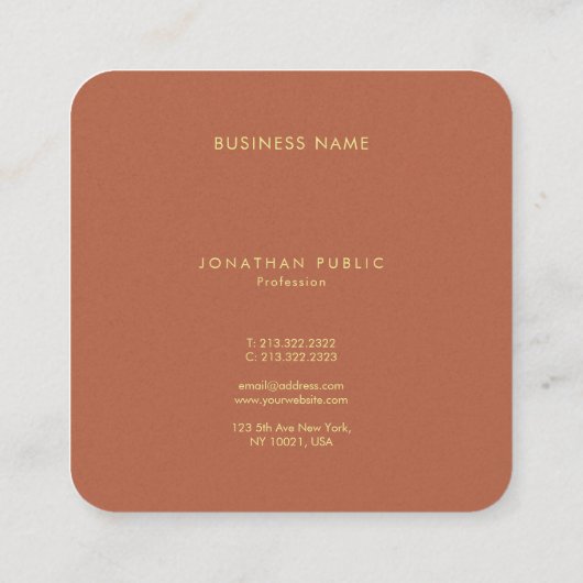 Stijlvolle Sjabloon met monogram Luxury Premium Pe Vierkante Visitekaartje (Achterkant)