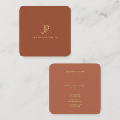 Stijlvolle Sjabloon met monogram Luxury Premium Pe Vierkante Visitekaartje (Voorkant / Achterkant)