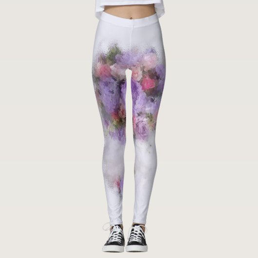 Stijlvolle Sjabloon Modern Elegant Blauw Rood Paar Leggings (Voorkant)