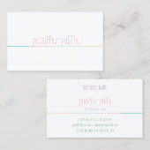 Stijlvolle Sjabloon Modern Hand Script Naam Tekst Visitekaartje (Voorkant / Achterkant)