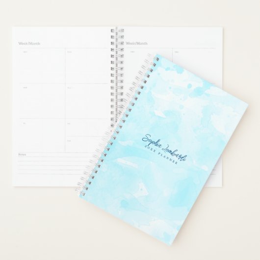 Stijlvolle Sky Blue Waterverf Wash Planner (Display)