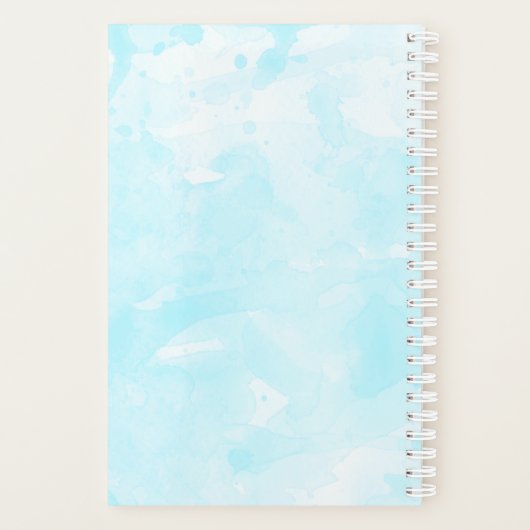 Stijlvolle Sky Blue Waterverf Wash Planner (Achterkant)