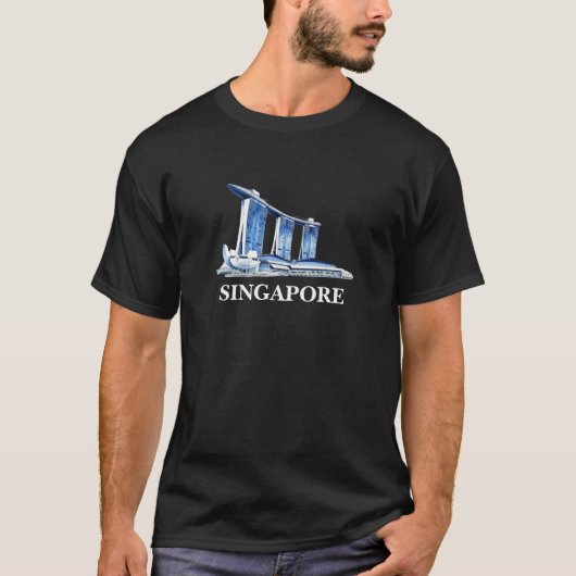 Stijlvolle skyline reizen in Singapore T-shirt (Voorkant)