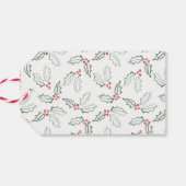 Stijlvolle slanke Waterverf prettige kerstfeestdag Cadeaulabel (Achterkant Horizontaal)