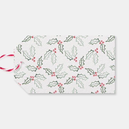 Stijlvolle slanke Waterverf prettige kerstfeestdag Cadeaulabel (Achterkant Horizontaal)