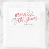 Stijlvolle Slant Waterverf Vrolijk Kerstfeest Rechthoekige Sticker (Tas)