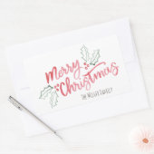 Stijlvolle Slant Waterverf Vrolijk Kerstfeest Rechthoekige Sticker (Envelop)