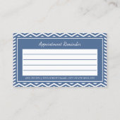 Stijlvolle Slate Blue Chevron Salon Afspraak Afsprakenkaartje (Achterkant)