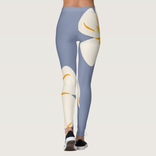 Stijlvolle Slate Grey Orchid Leggings (Achterkant)