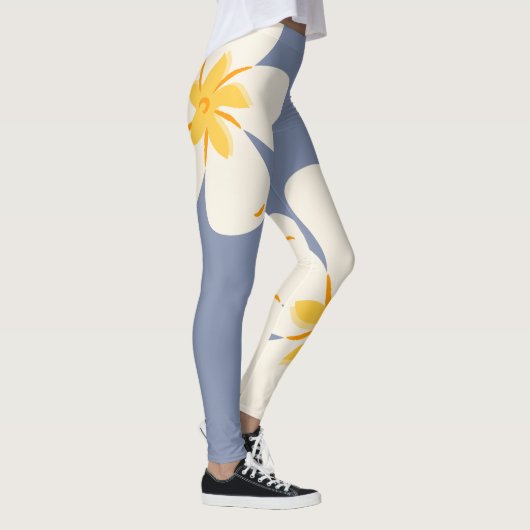 Stijlvolle Slate Grey Orchid Leggings (Rechts)