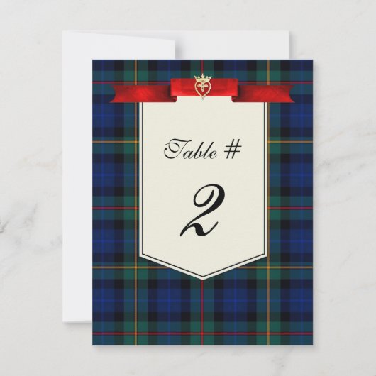 Stijlvolle Smith Tartan Schotse ruit Huwelijks Taf Kaart (Voorkant)