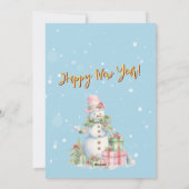 Stijlvolle Sneeuwman (Lady) Waterverf Kerstboom Feestdagenkaart (Achterkant)