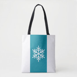 Stijlvolle Sneeuwvlok Blauwgroen Blauw Wit Vertica Tote Bag