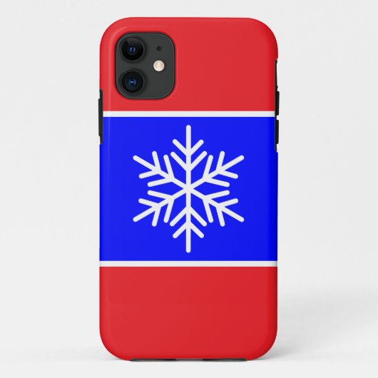 Stijlvolle Sneeuwvlok Helder Rood Royal Blue Strip Case-Mate iPhone Case (Achterkant)