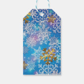 Stijlvolle sneeuwvlokken cadeaulabel (Achterkant)