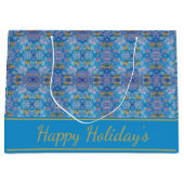 Stijlvolle sneeuwvlokken groot cadeauzakje (Voorkant)