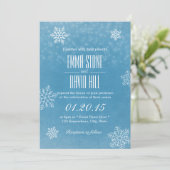 Stijlvolle sneeuwvlokken Winter Wedding Invitation Kaart (Staand voorkant)