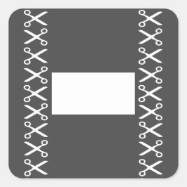 Stijlvolle snijschaar Hairdresser Tailor Vierkante Sticker