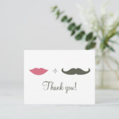 Stijlvolle snor en lippen Bedankt Briefkaart (Staand voorkant)
