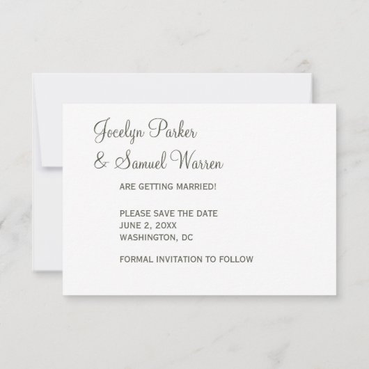 Stijlvolle snor en lippen redden de datum save the date (Achterkant)