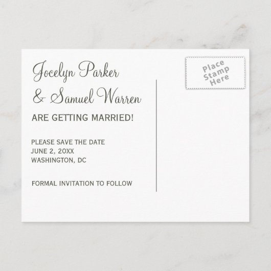 Stijlvolle snor en lips Bespaar de datum Aankondigingskaart (Achterkant)