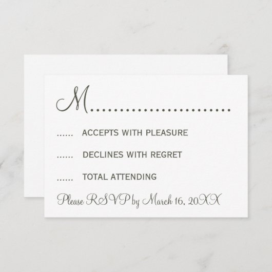 Stijlvolle snor en lips RSVP (Voorkant / Achterkant)