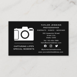 Stijlvolle Sociaal Media Cameraman Freelance Fotog Visitekaartje