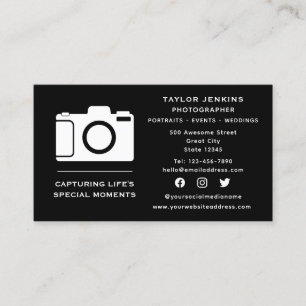 Stijlvolle Sociaal Media Cameraman Freelance Fotog Visitekaartje
