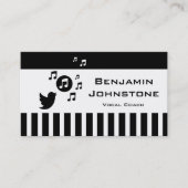 Stijlvolle Songbird Black White - Aangepaste strep Visitekaartje (Voorkant)