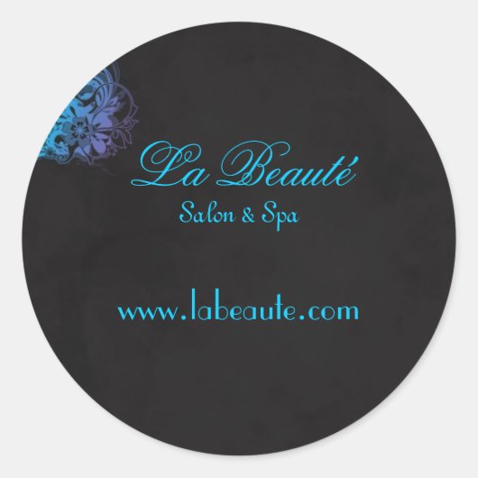 Stijlvolle Spa Salon Floral Blue Turquoise Sticker (Voorkant)