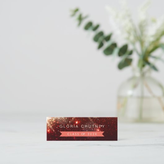 Stijlvolle Sparkles Student Afstuderen Name Card Contactkaartje (Staand voorkant)