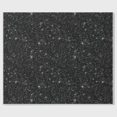 Stijlvolle Sparkling Black Glitter Feestelijk Cadeaupapier (Vlak)