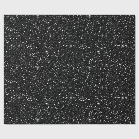 Stijlvolle Sparkling Black Glitter Feestelijk Cadeaupapier (Vlak)