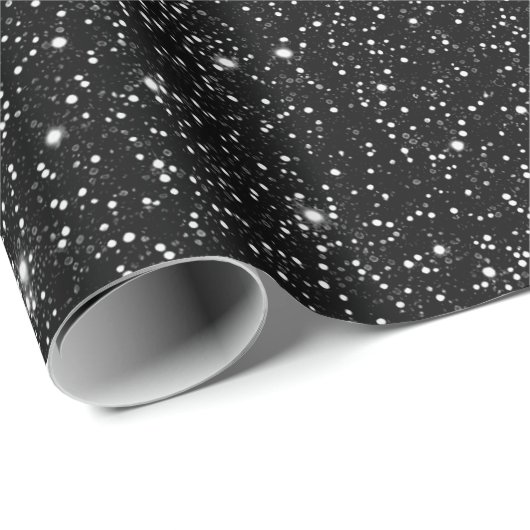 Stijlvolle Sparkling Black Glitter Feestelijk Cadeaupapier (Rol Hoek)