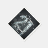 Stijlvolle Sparkling Diamond op Black 21st Birthda Servet (Hoek)