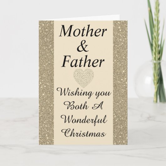 Stijlvolle speciale moeder & vader kerstkaart feestdagen kaart (Voorkant)