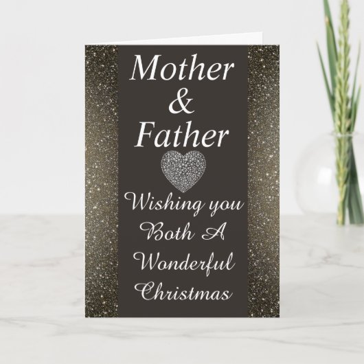 Stijlvolle speciale moeder & vader kerstkaart feestdagen kaart (Voorkant)