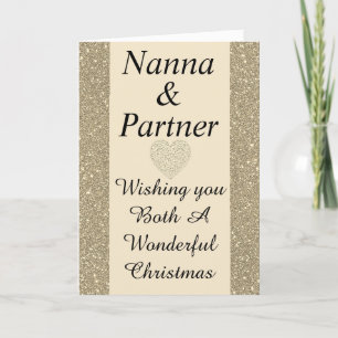 Stijlvolle speciale nanna & partner kerstkaart feestdagen kaart