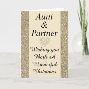 Stijlvolle speciale tante & partner kerstkaart feestdagen kaart