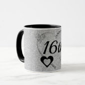 Stijlvolle speciale verjaardagsmok 16e mok (Voorkant links)