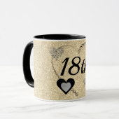 Stijlvolle speciale verjaardagsmok 18e mok (Voorkant links)