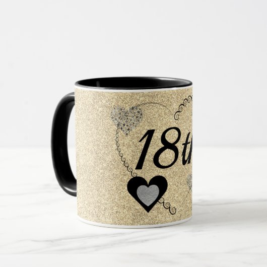 Stijlvolle speciale verjaardagsmok 18e mok (Voorkant links)