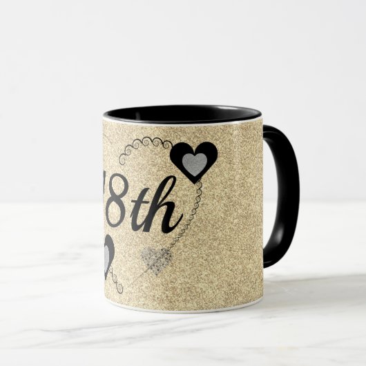 Stijlvolle speciale verjaardagsmok 18e mok (Voorkant rechts)