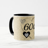 Stijlvolle speciale verjaardagsmok 60e mok (Voorkant links)